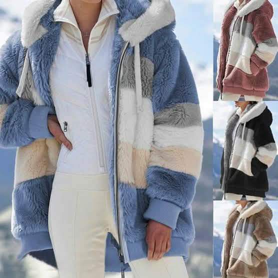 Women's Warm Plush Faux Fur Hooded Jacket Outerwear DailySale