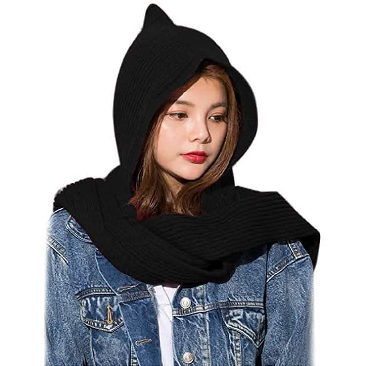 Women's Winter Knitted Hooded Long Scarf DailySale