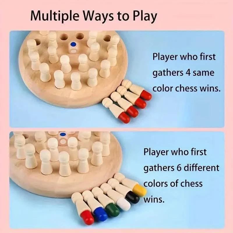 Wooden Memory Match Game - Educational Chess Puzzle for Kids & Adults DailySale