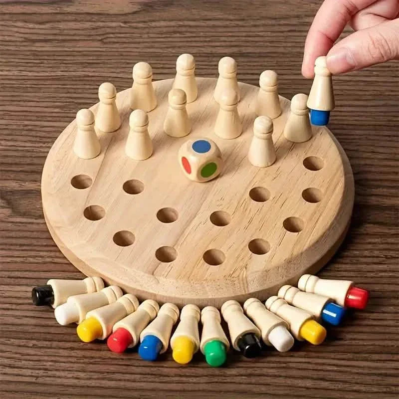 Wooden Memory Match Game - Educational Chess Puzzle for Kids & Adults DailySale