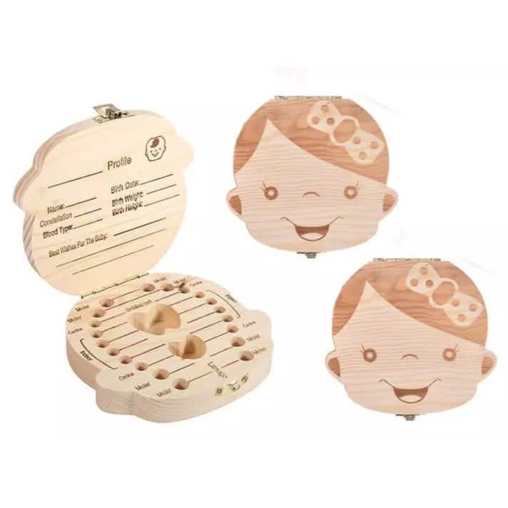 Wooden Storage Keepsake Box For Baby Teeth DailySale