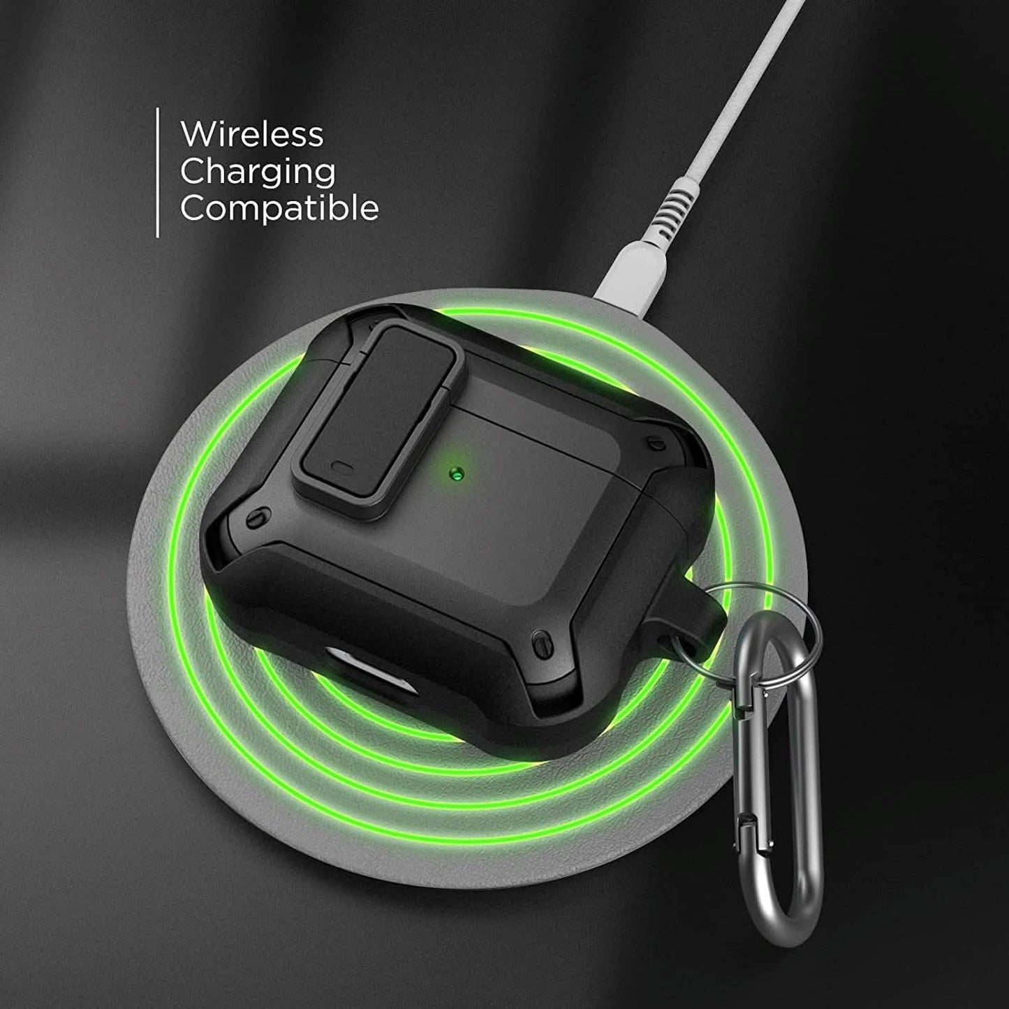 X-Armor for Airpods 3rd Generation Case with Locking Lid | Protective Carrying Pod with Carabiner Keychain (Airpods Gen 3) DailySale