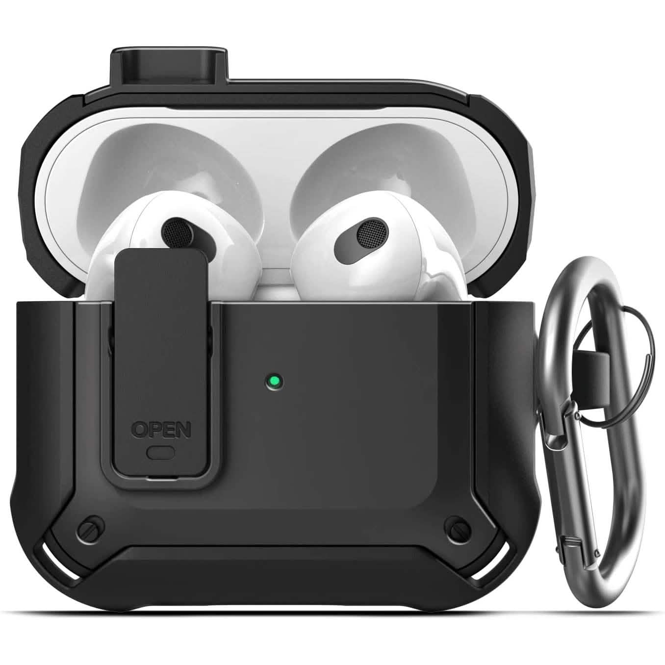 X-Armor for Airpods 3rd Generation Case with Locking Lid | Protective Carrying Pod with Carabiner Keychain (Airpods Gen 3) DailySale