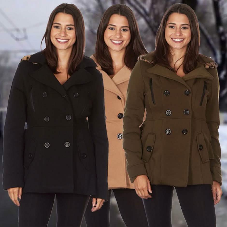 Yoki Women's Leopard Faux Fur Hooded Fleece Coat DailySale