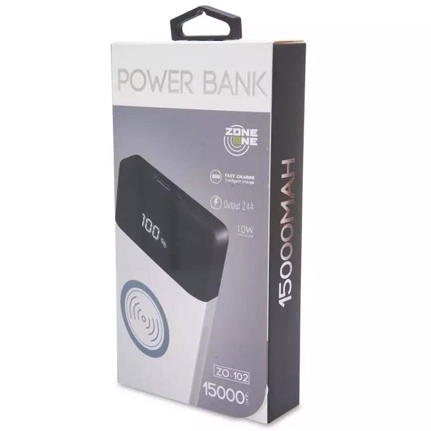 Zone One 15,000mAh LED Dual-USB and Wirless Charging Power Bank DailySale