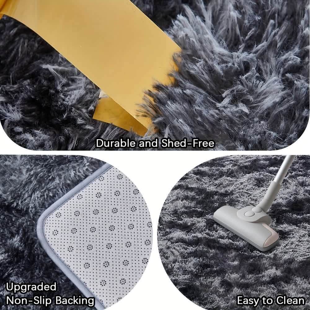 Light Gray Shaggy Area Rug – Soft Plush Indoor Carpet DailySale