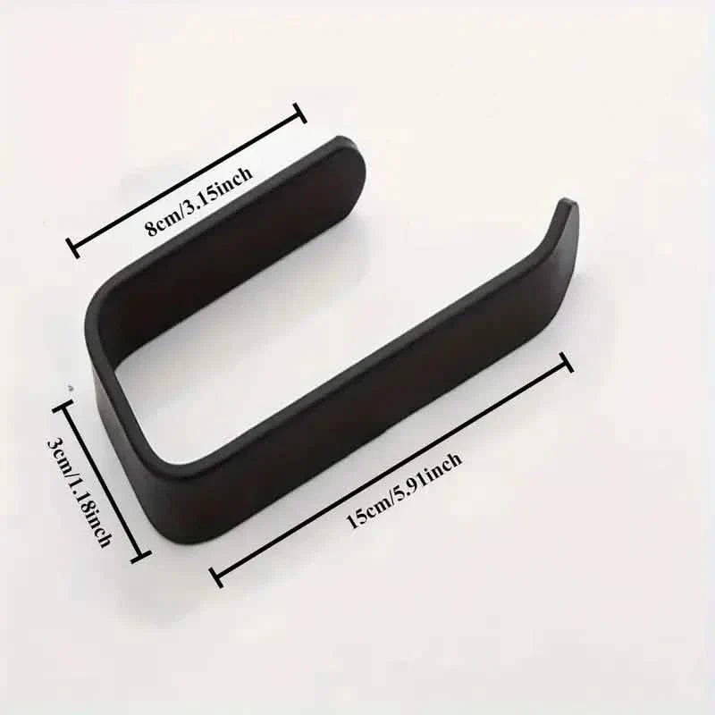 2-Pack: No-Drill Self-Adhesive Toilet Paper Holder – Black & White DailySale