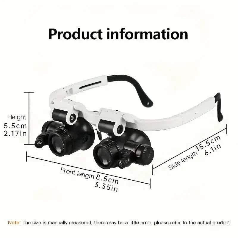 2-LED Head-Mounted Magnifier Glasses – 8x/15x/23x with Repair Light DailySale