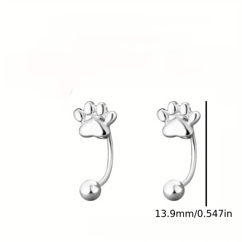 Sterling Silver Cat Paw Earrings – Screw-Back Studs, Elegant &amp; Simple DailySale
