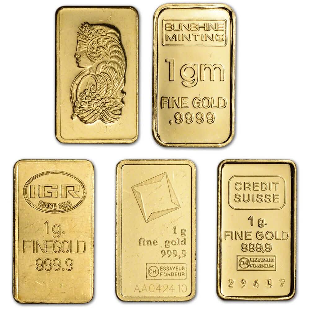 1 gram Gold Bar - Random Brand - Secondary Market - 999.9 Fine DailySale
