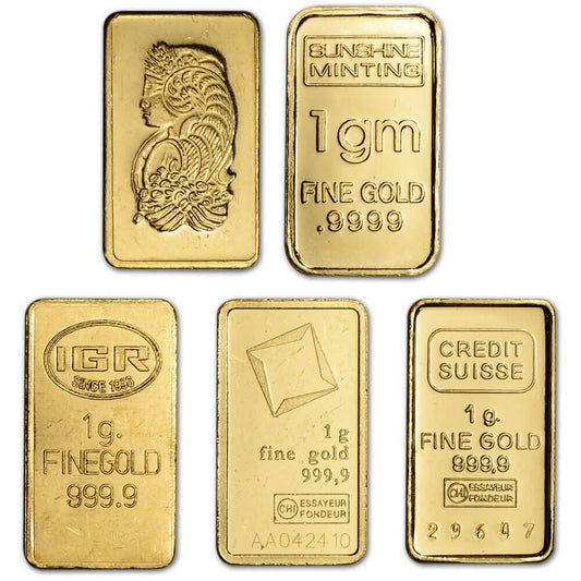 1 gram Gold Bar - Random Brand - Secondary Market - 999.9 Fine DailySale