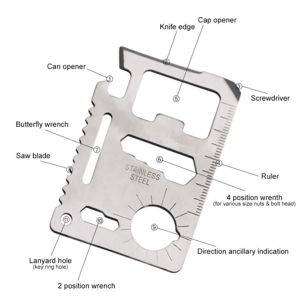10-Pack: 11-in-1 Stainless Steel Survival Pocket Tool DailySale