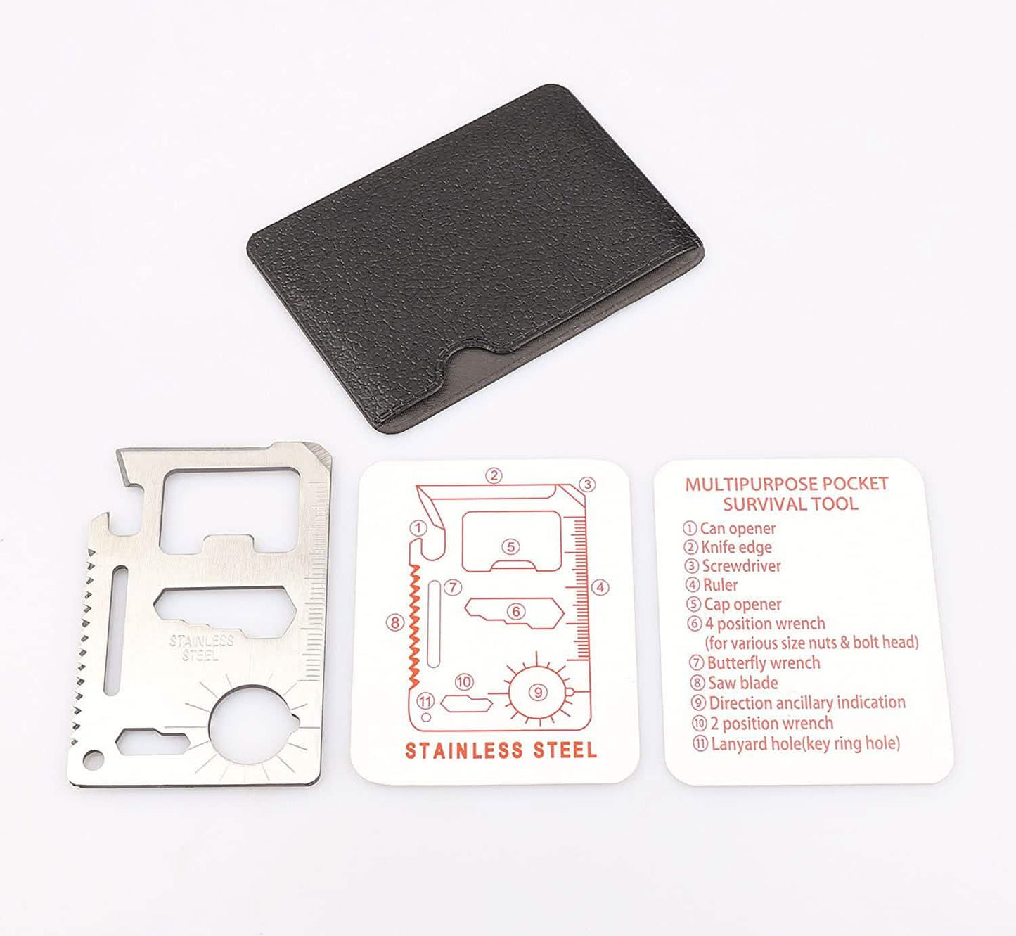 10-Pack: 11-in-1 Stainless Steel Survival Pocket Tool DailySale