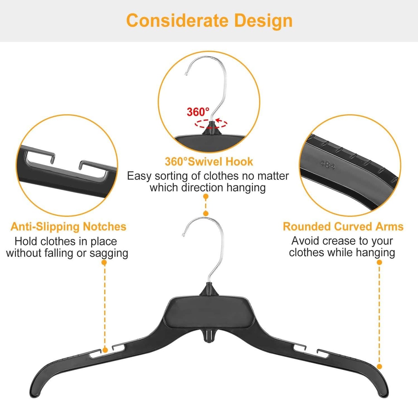 10-Pack: Clothes Hanger Non-Slip Notched Space-Saving DailySale