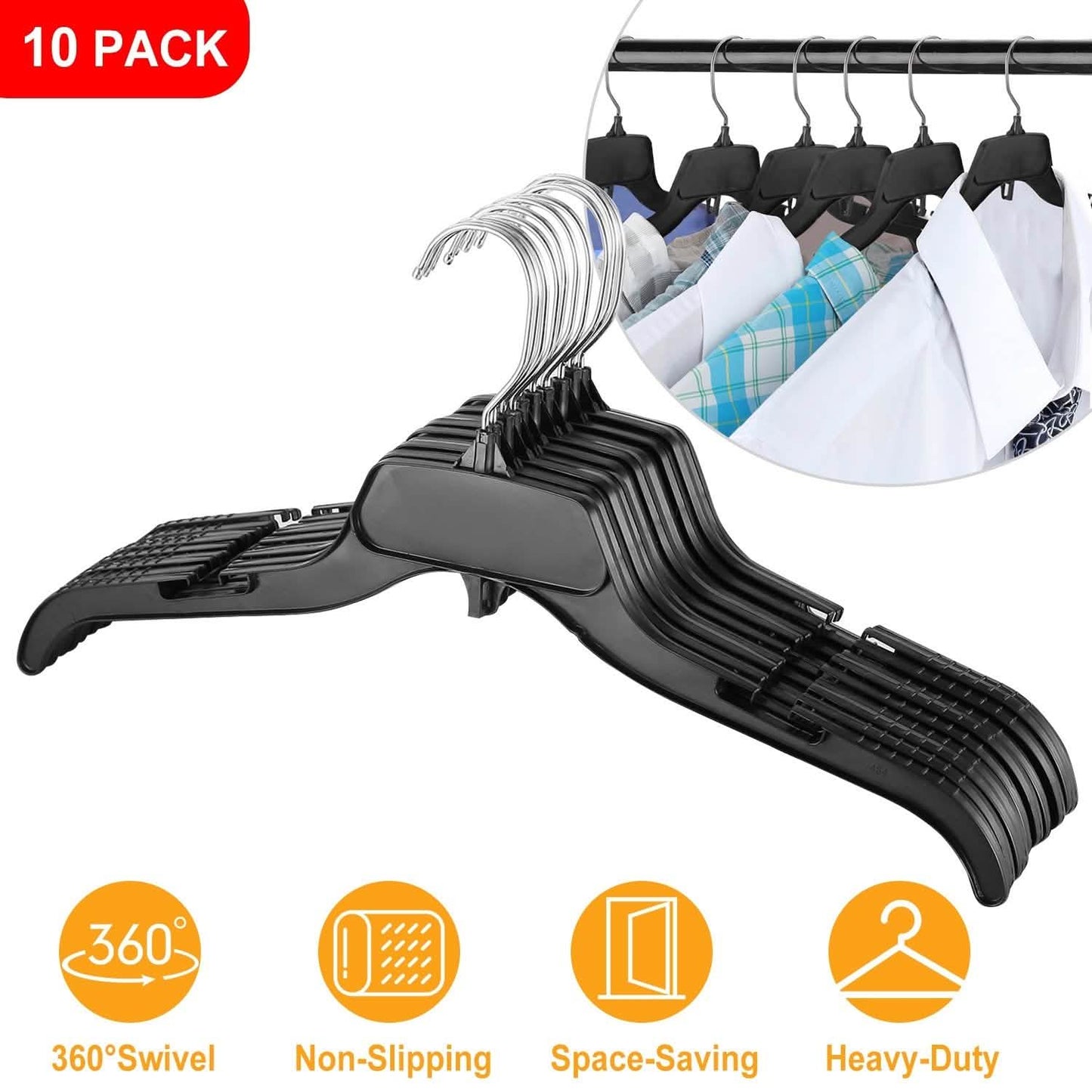 10-Pack: Clothes Hanger Non-Slip Notched Space-Saving DailySale