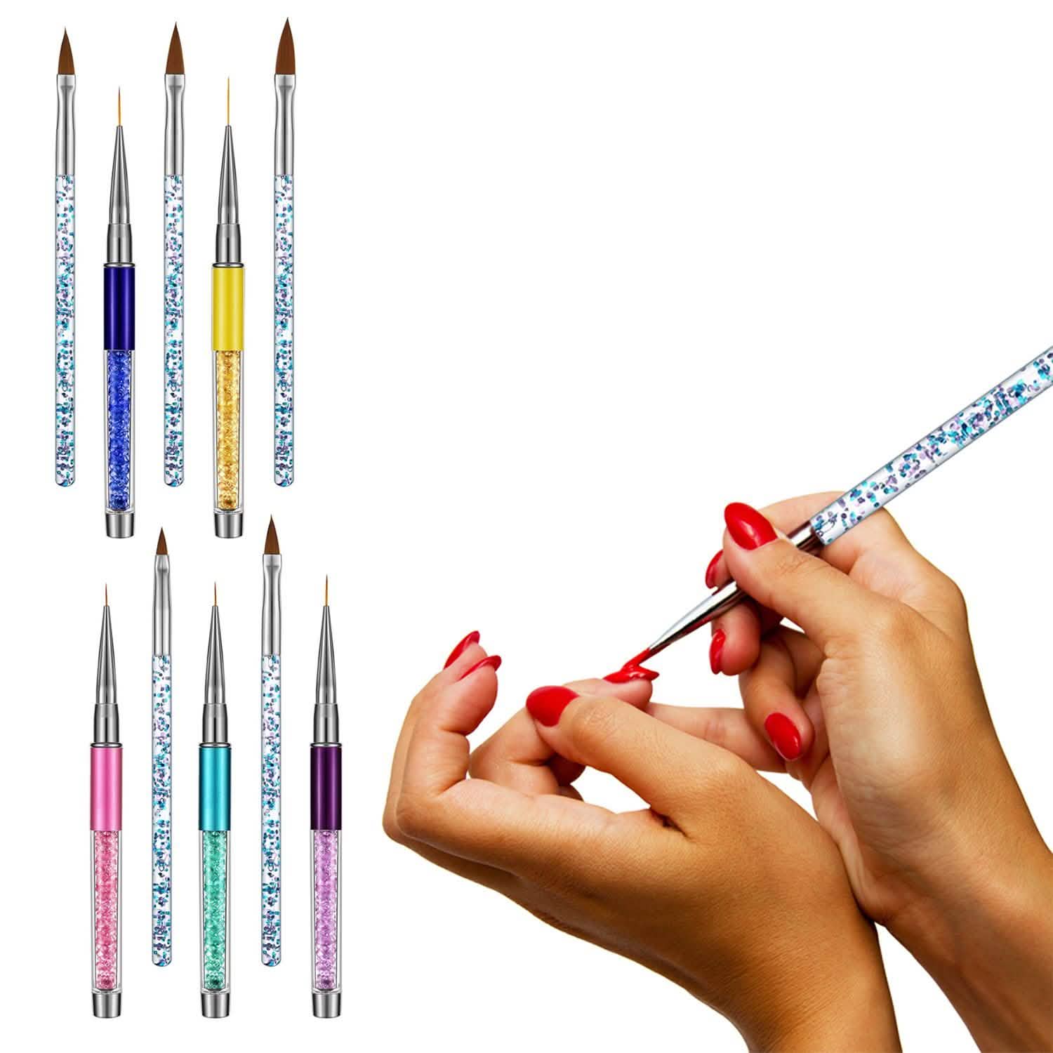 10-Pack: Premium Silicone 3D Nail Art Liner and Brushes Set DailySale
