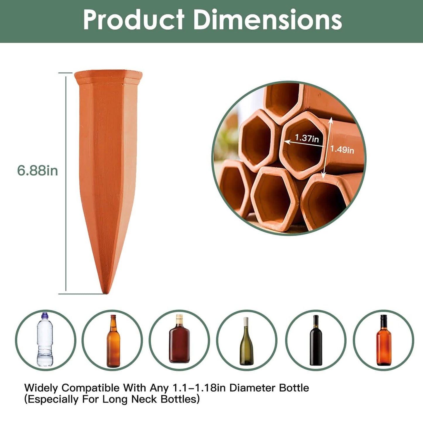 10-Pack: Spikes Teracotta Plant Watering Device DailySale