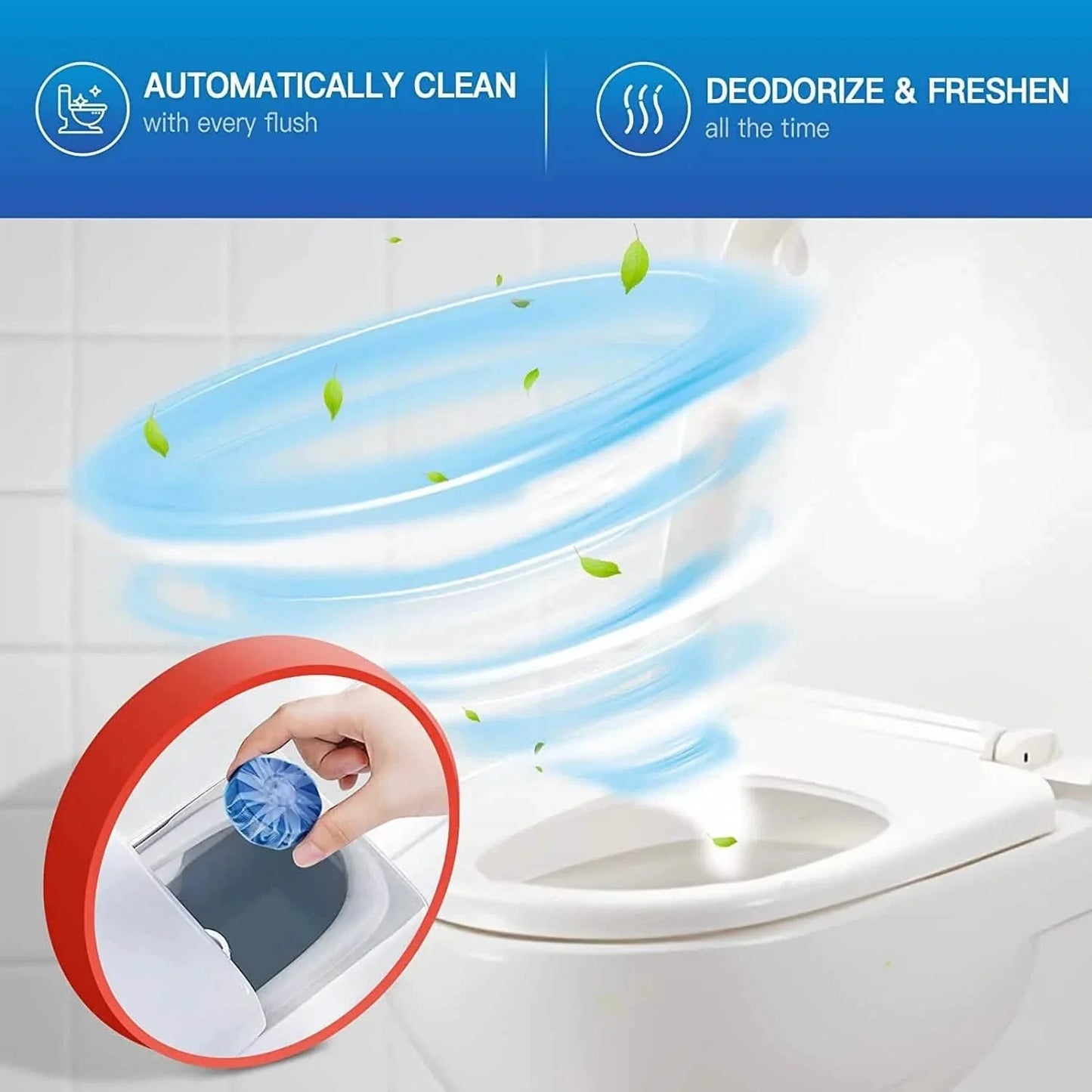 10-Pack: Vacplus Automatic Toilet Bowl Cleaner Tablets, Bathroom Toilet Tank Cleaner DailySale