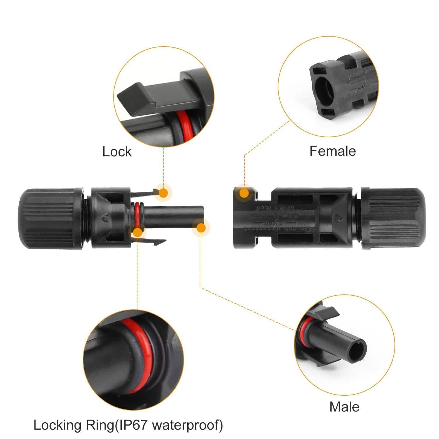10-Pairs: Solar Panel Connectors DailySale