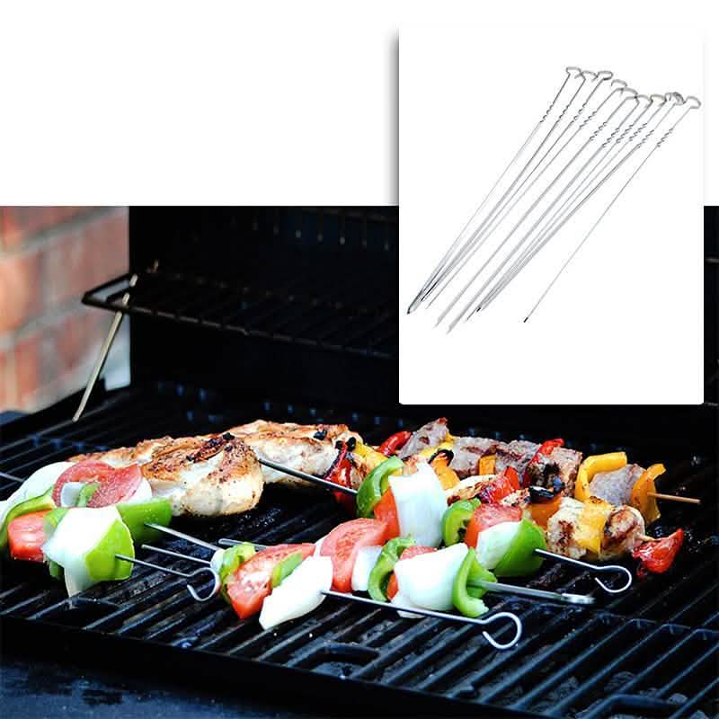 10-Piece: 15 Inches Stainless Steel Kabob Skewers DailySale