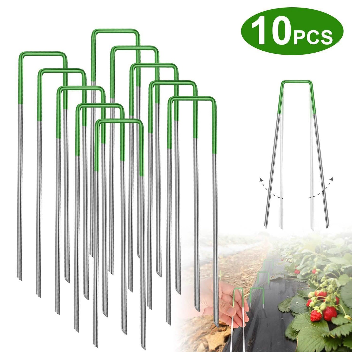 10-Piece: 6-Inch U-Type Garden Landscape Rust Resistance Turf Staples DailySale