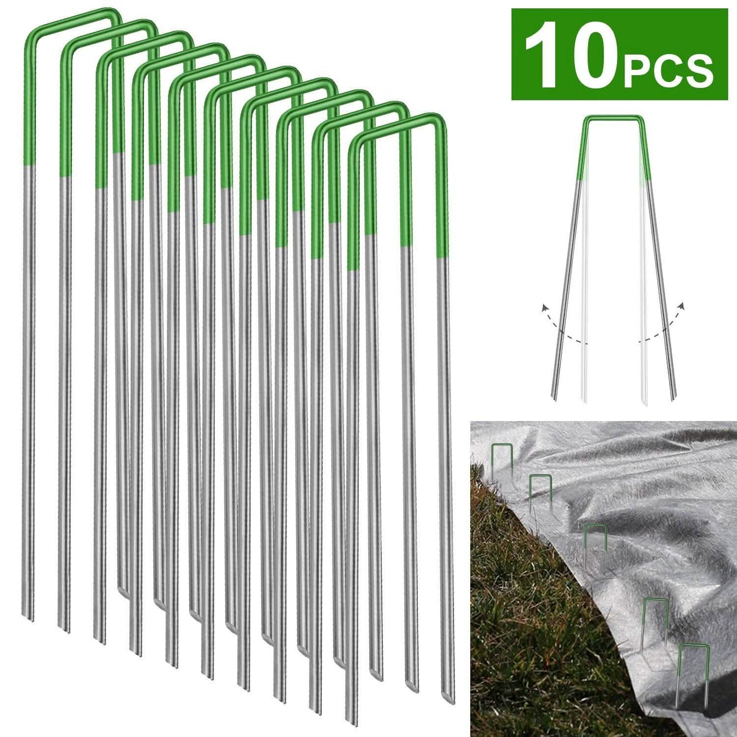 10-Piece: 6-Inch U-Type Garden Landscape Rust Resistance Turf Staples DailySale
