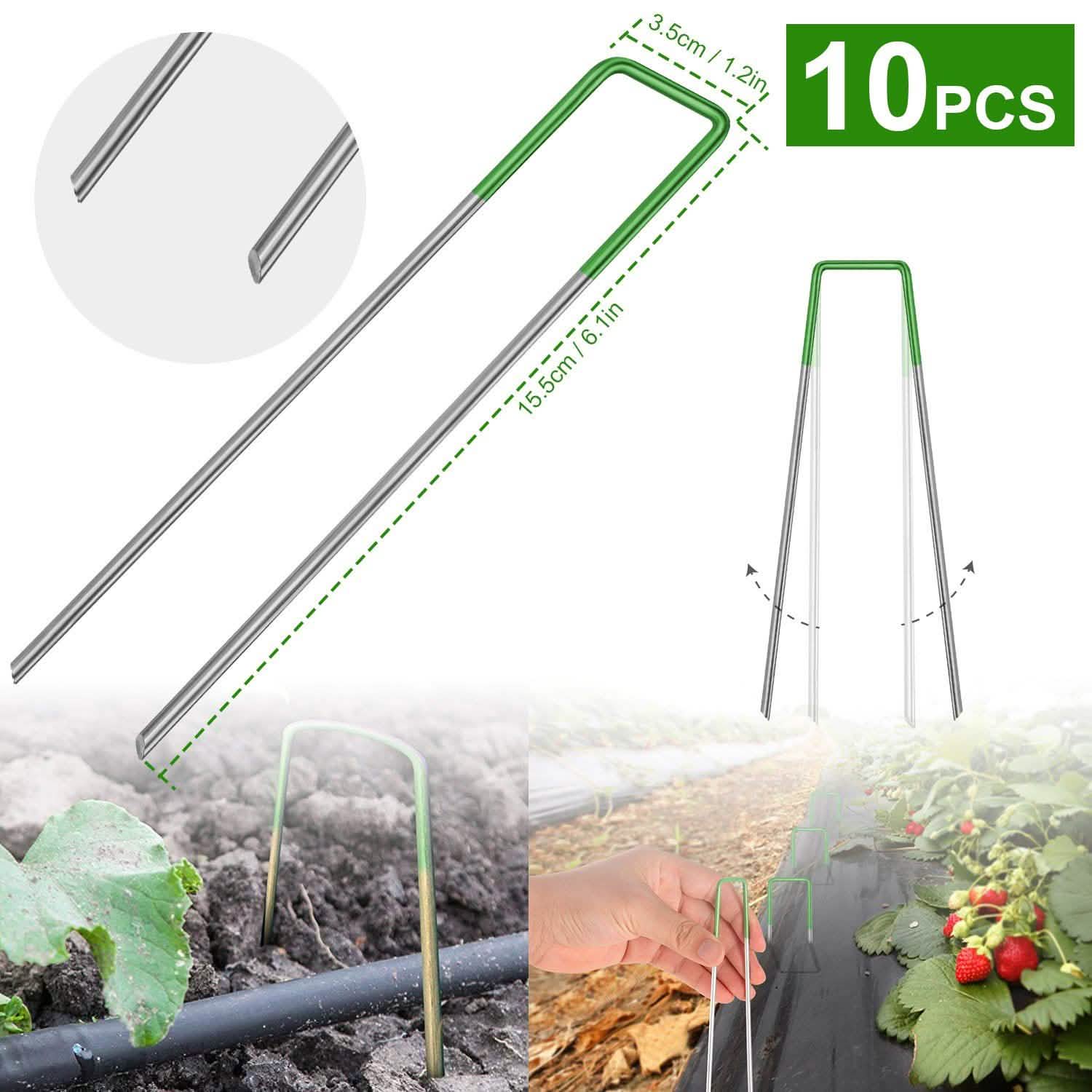 10-Piece: 6-Inch U-Type Garden Landscape Rust Resistance Turf Staples DailySale