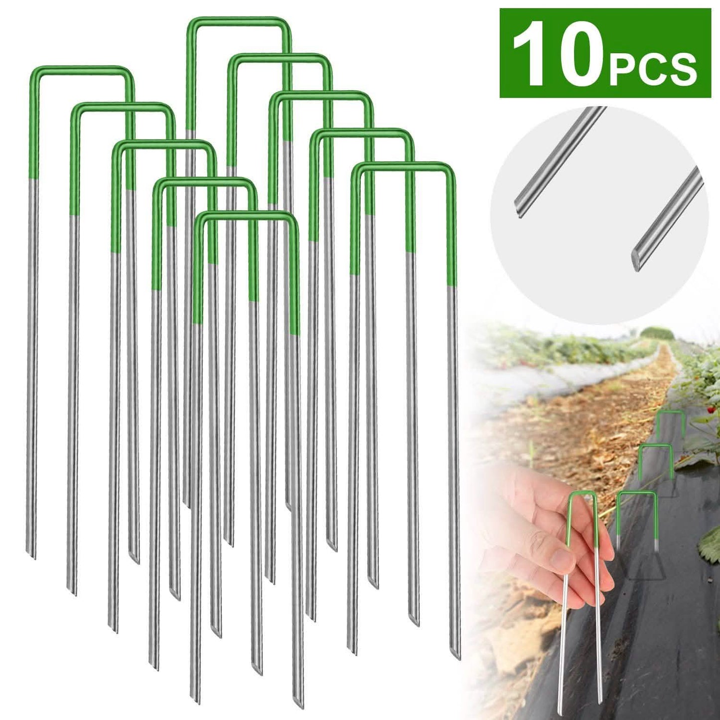 10-Piece: 6-Inch U-Type Garden Landscape Rust Resistance Turf Staples DailySale