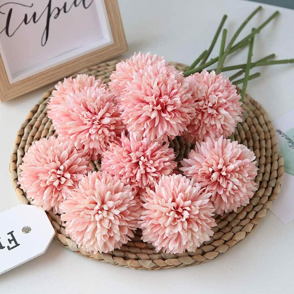 10-Piece: Artificial Flowers Chrysanthemum Ball Flowers Bouquet DailySale