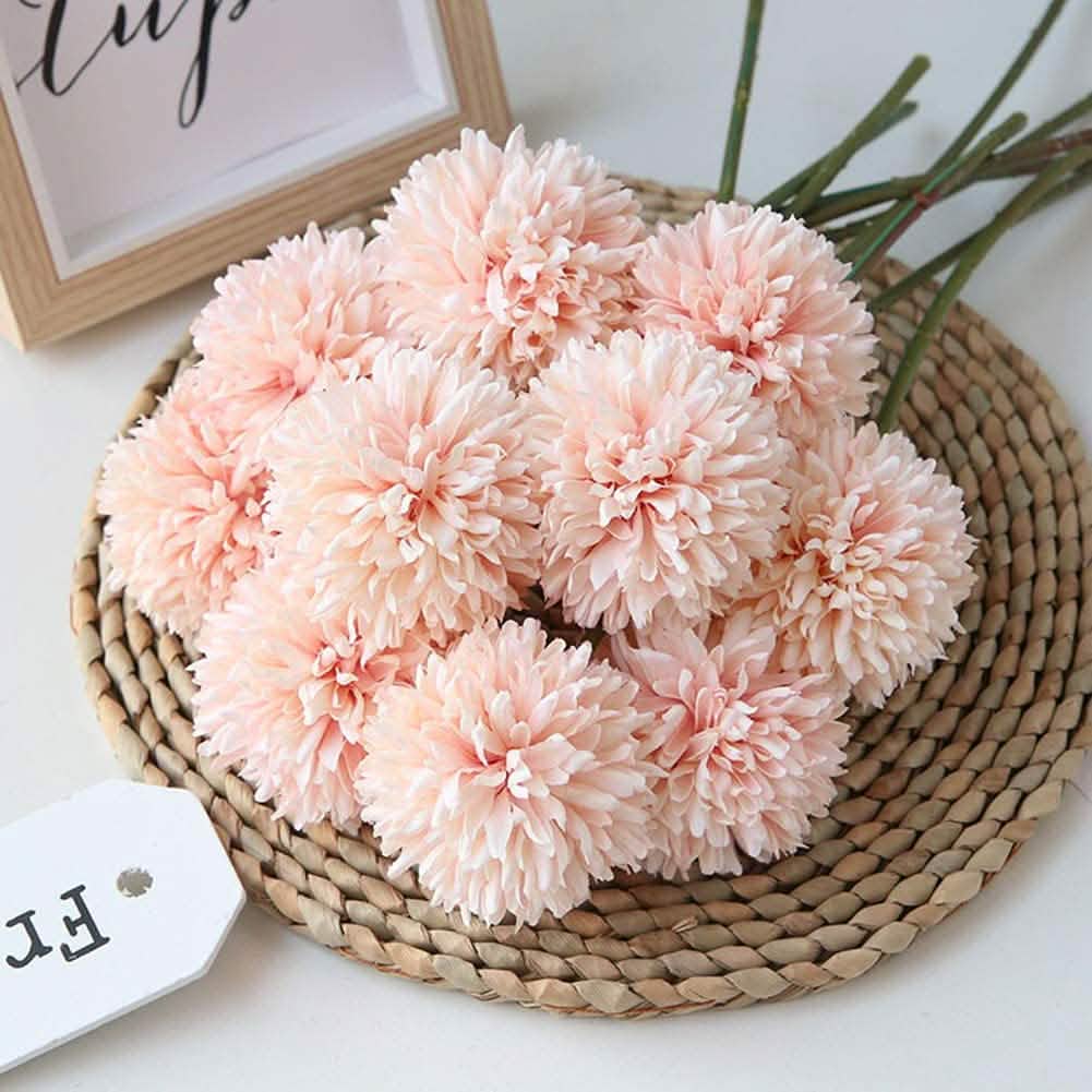 10-Piece: Artificial Flowers Chrysanthemum Ball Flowers Bouquet DailySale