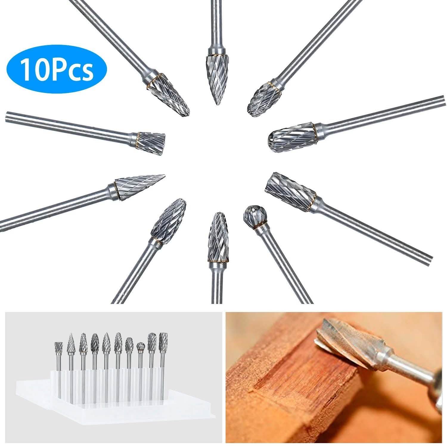 10-Piece: Double Cut Carbide Rotary Die Grinder Bit Set DailySale