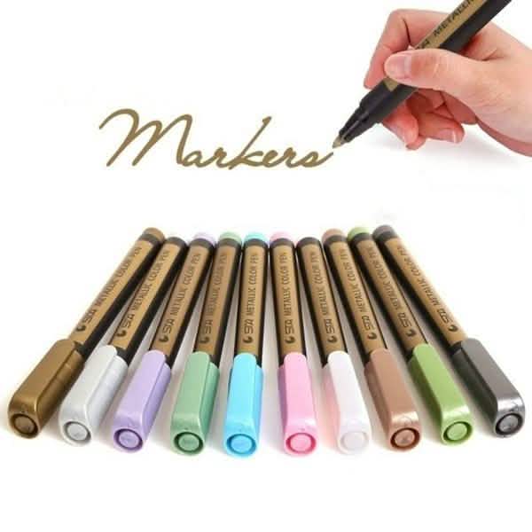 10-Piece: Metallic Paint Marker Pen Permanent DailySale