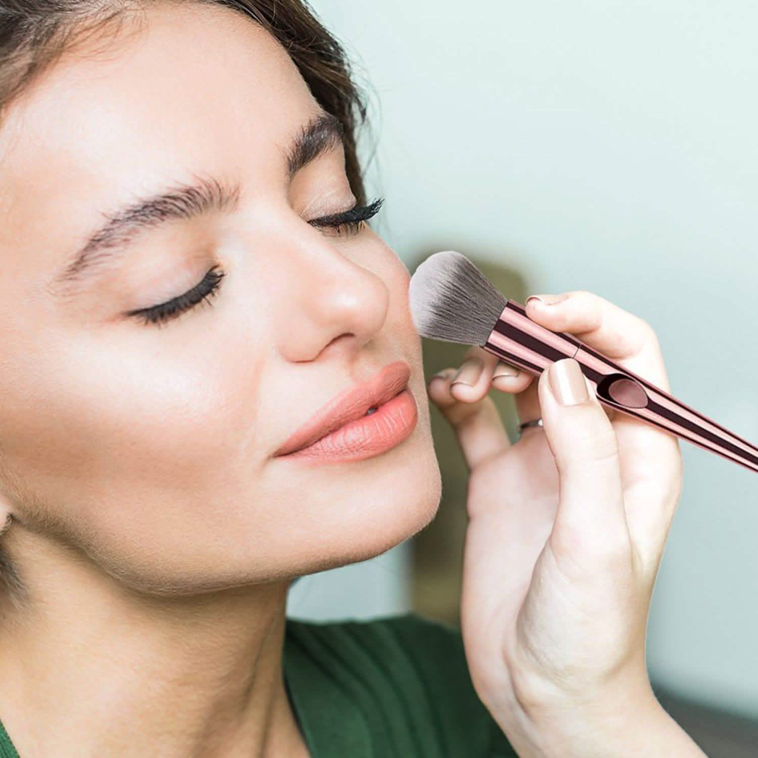 10-Piece: Metallic Premium Cosmetic Makeup Brushes Set DailySale