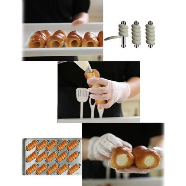 10-Piece: Non-Stick Buttercream Corner Danish Pastry Molds DailySale