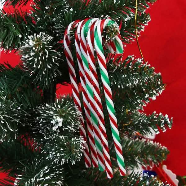 10-Piece: Plastic Candy Cane Ornaments DailySale