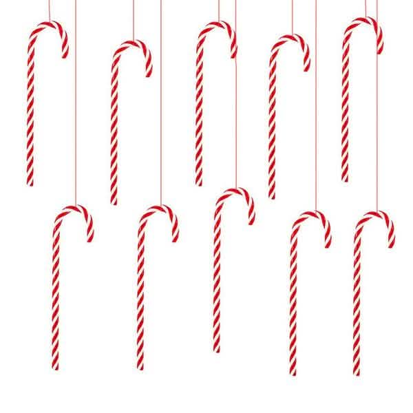 10-Piece: Plastic Candy Cane Ornaments DailySale