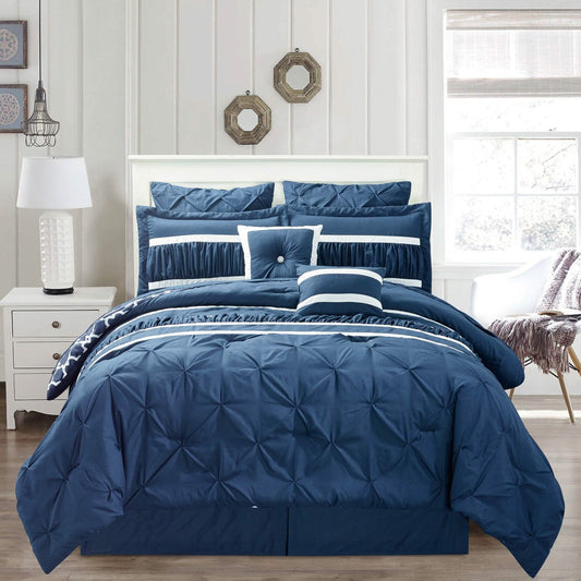 10-Piece Set: Kensie Hotel Quality Pintucked Oversized Comforter Set DailySale