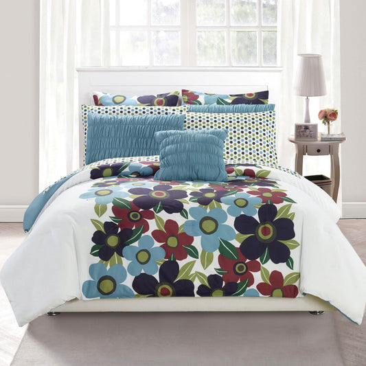 10-Piece Set: Queen Oversized Floral Comforter Set DailySale