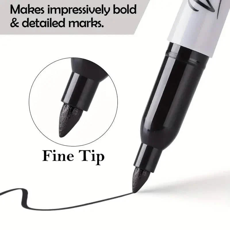 10-Pieces: Black Permanent Markers Fine Tip DailySale