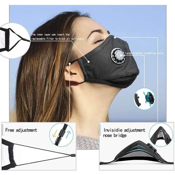 10-Pieces: Double Breathing Valve PM 2.5 Mask Respirator DailySale