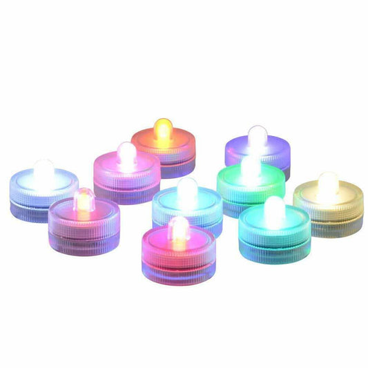 10-Pieces: RGB Submersible Waterproof LED Tea Lights Flameless Candles DailySale