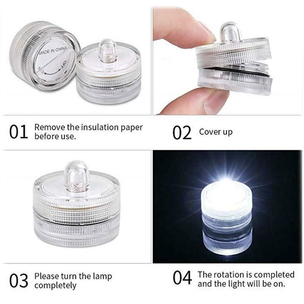 10-Pieces: Warm White Submersible Waterproof LED Tea Lights Flameless Candles DailySale