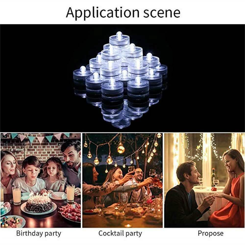 10-Pieces: Warm White Submersible Waterproof LED Tea Lights Flameless Candles DailySale