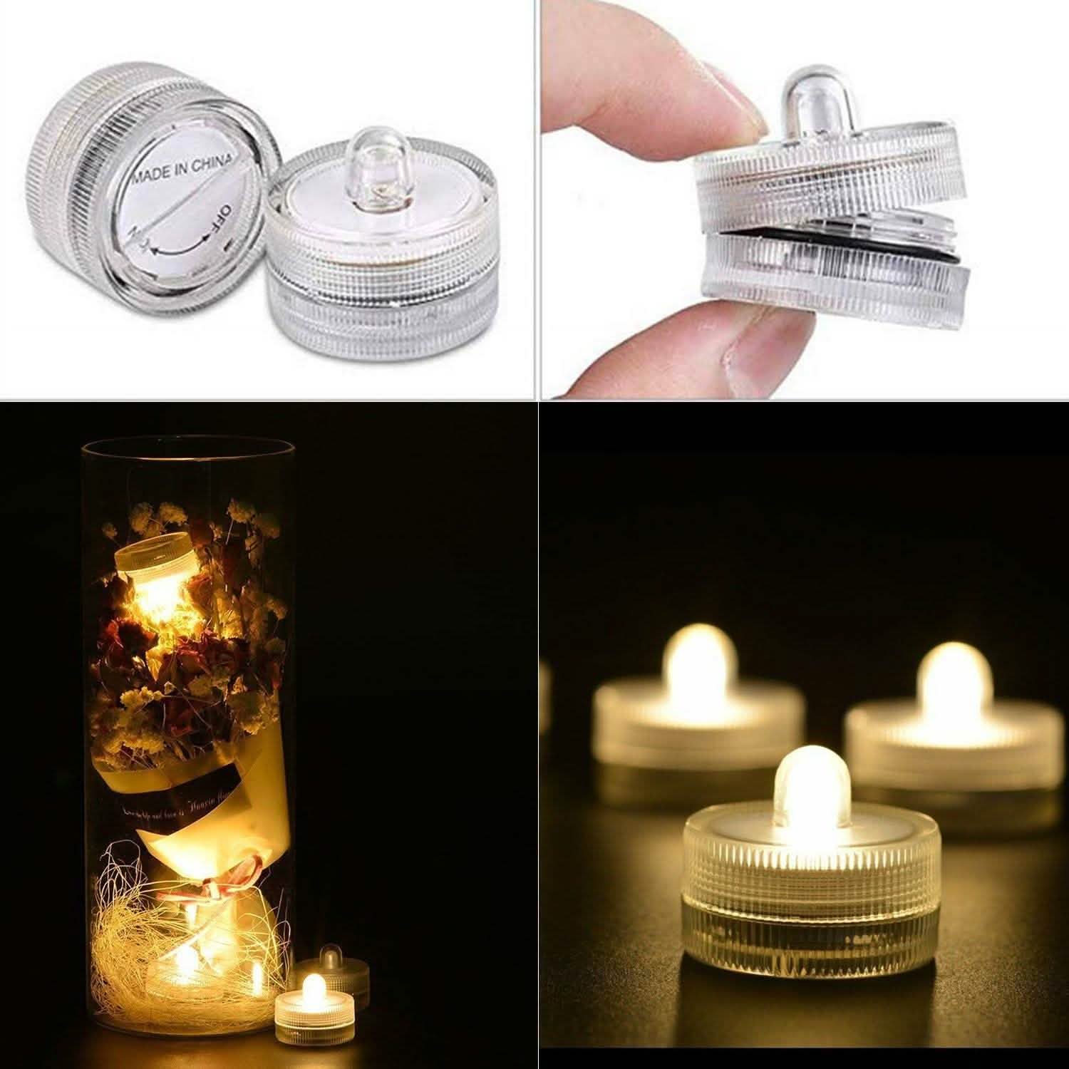 10-Pieces: Warm White Submersible Waterproof LED Tea Lights Flameless Candles DailySale