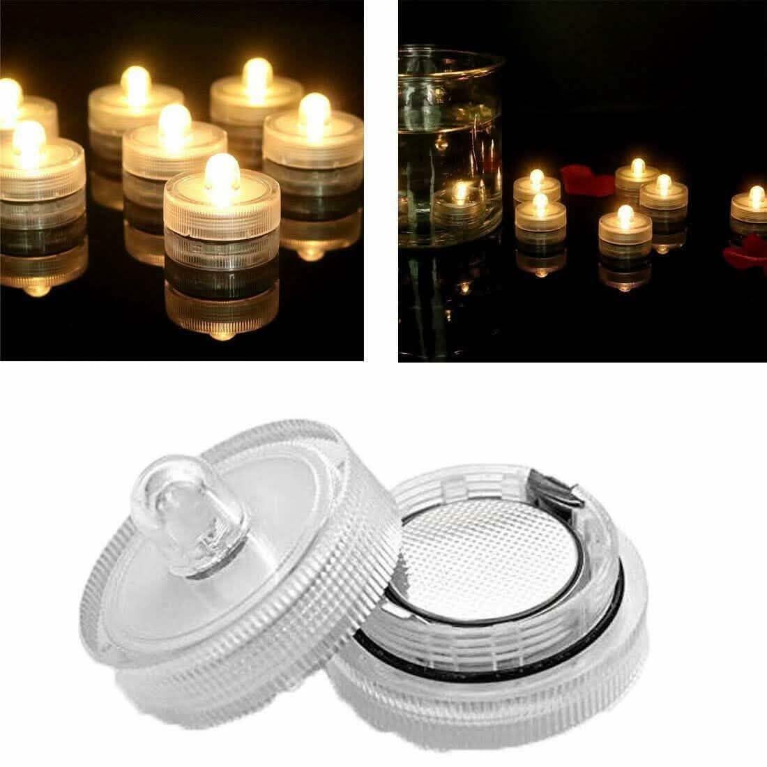 10-Pieces: Warm White Submersible Waterproof LED Tea Lights Flameless Candles DailySale