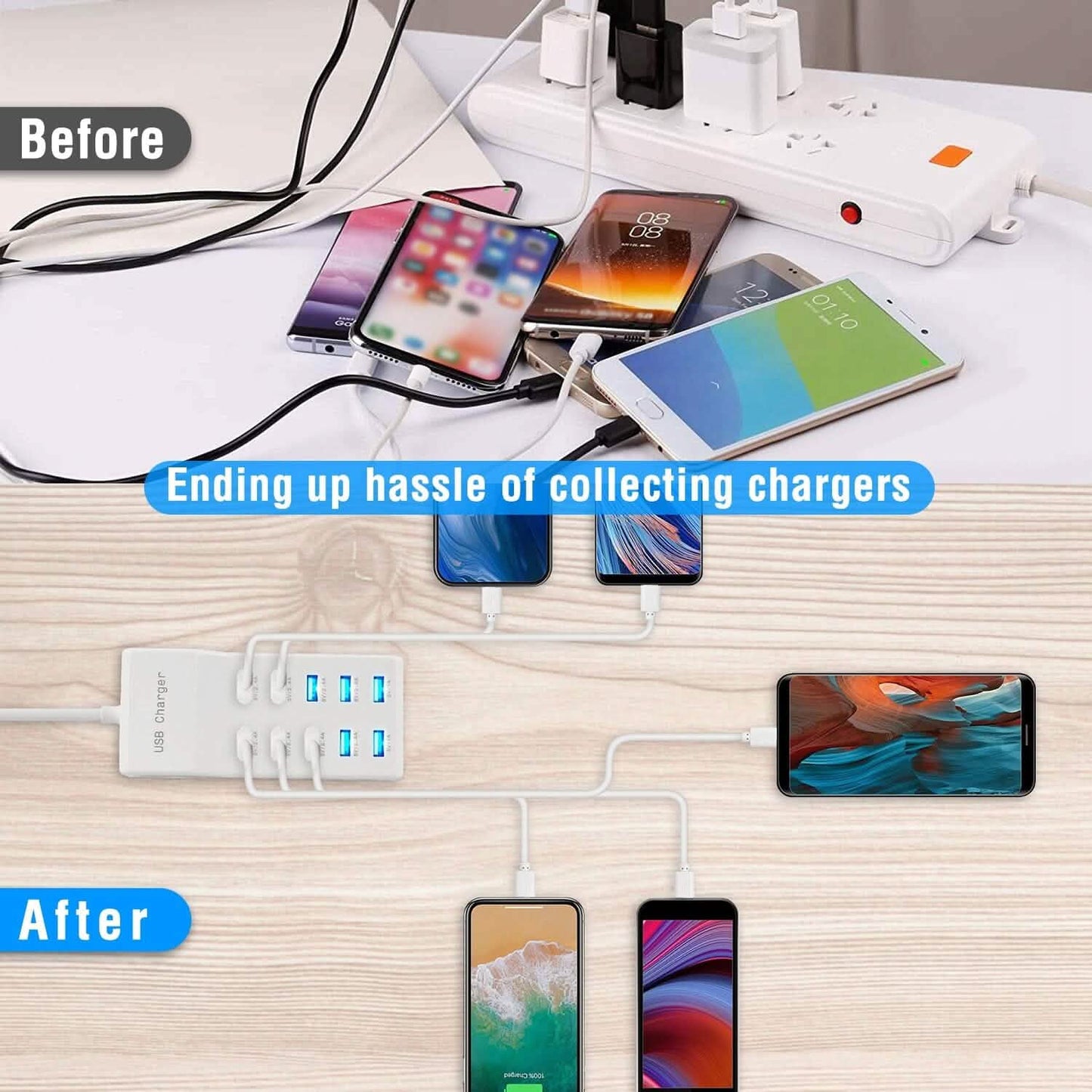 10-Ports 50W USB Wall Fast Charging Power Adapter DailySale