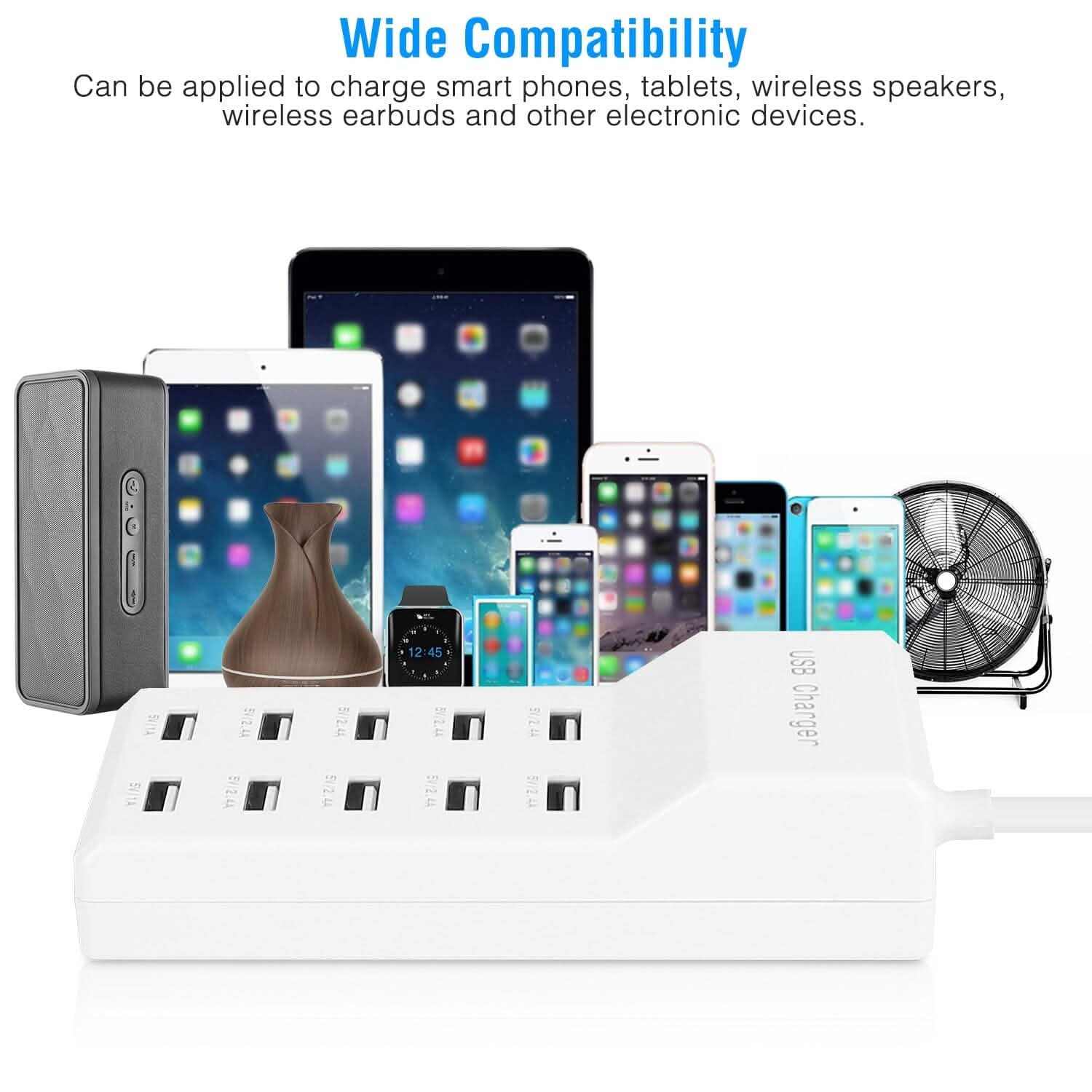 10-Ports 50W USB Wall Fast Charging Power Adapter DailySale