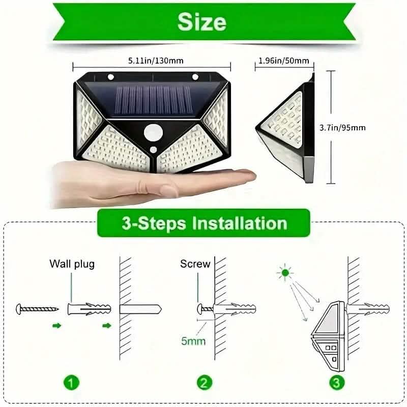 100-LED Solar Rechargeable Outdoor Light DailySale