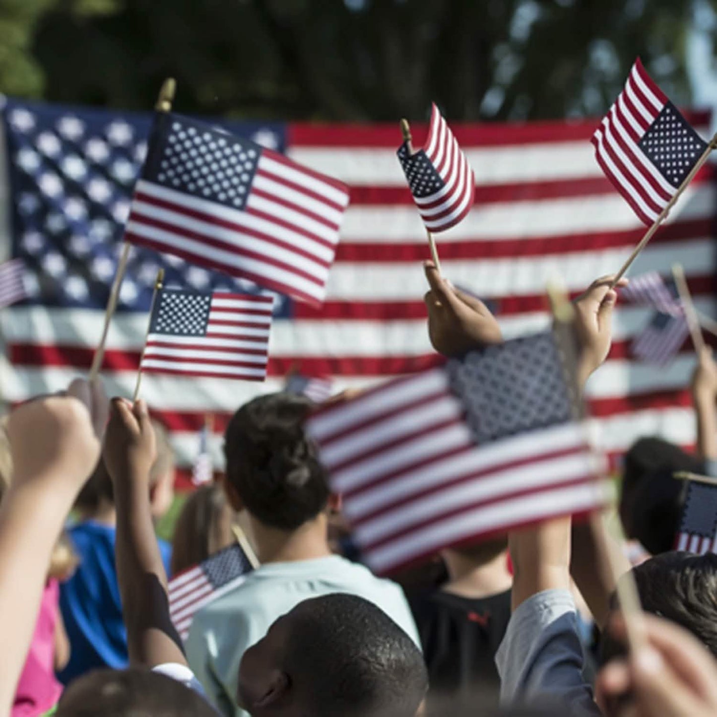 100-Pack: USA 4x6 in Wooden Stick Flag DailySale