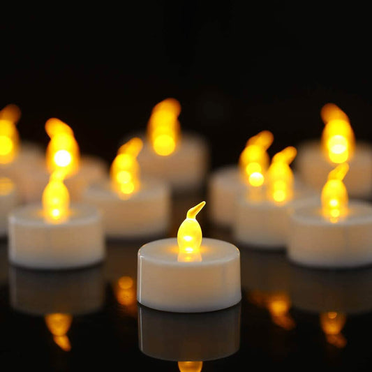100-Piece: Amber Yellow LED Candle Tea Light Flameless Steady Tealight DailySale